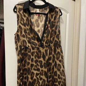 Leopard Print Shirt Dress
